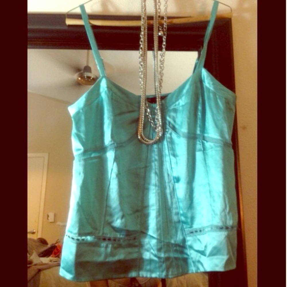 Marc Jacobs Aqua Blue Satin Blouse